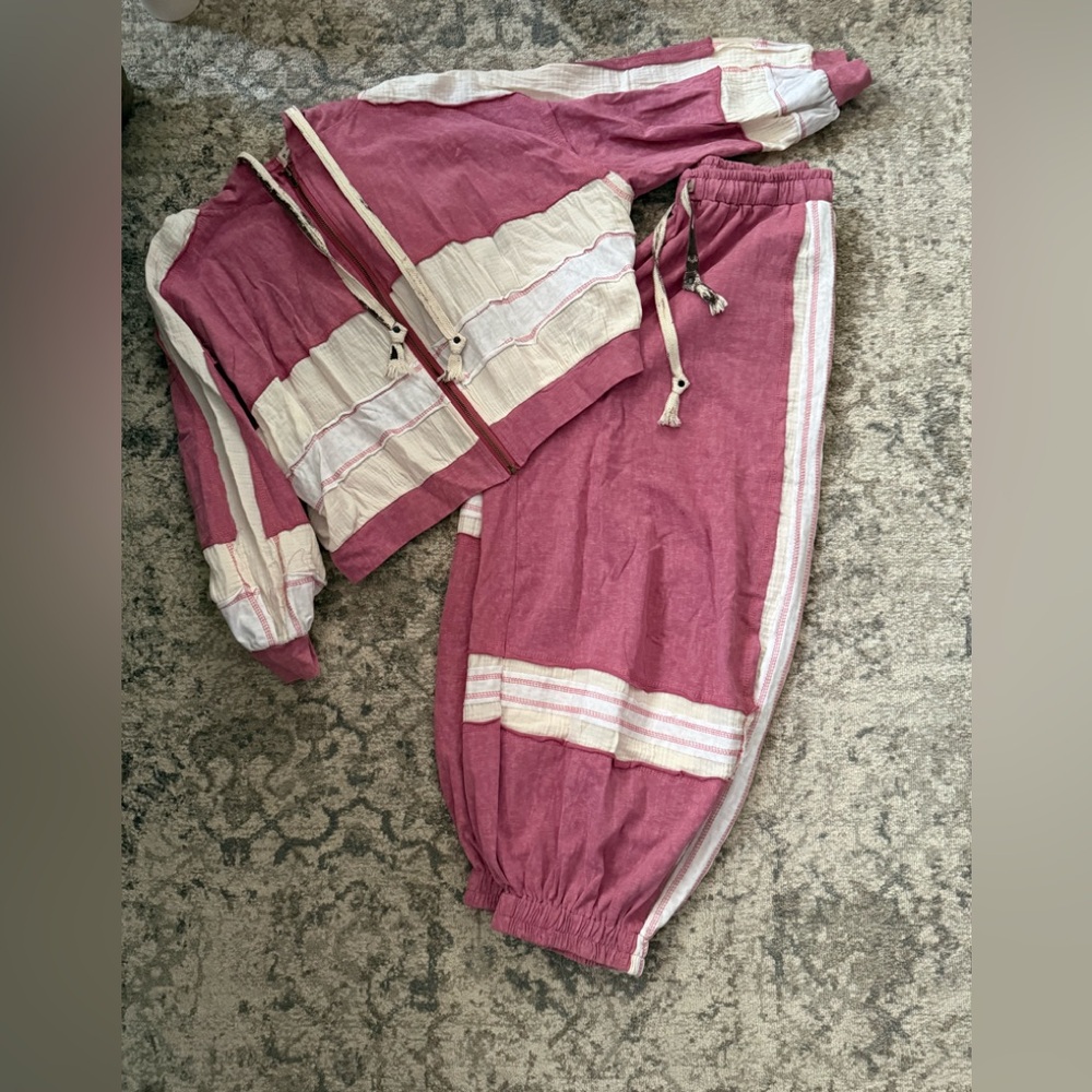 POL Pink and Cream joggers and jacket